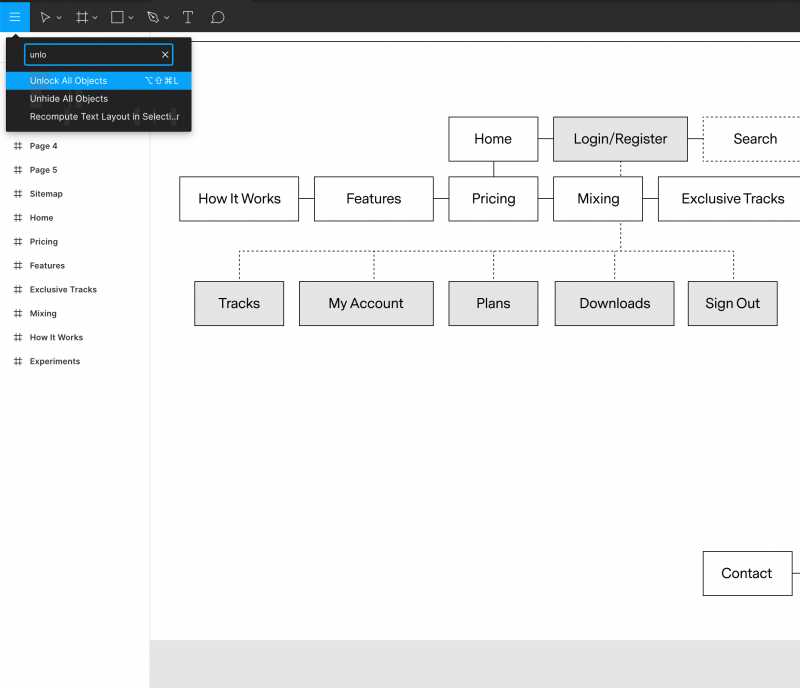 Snapshot from Figma program 