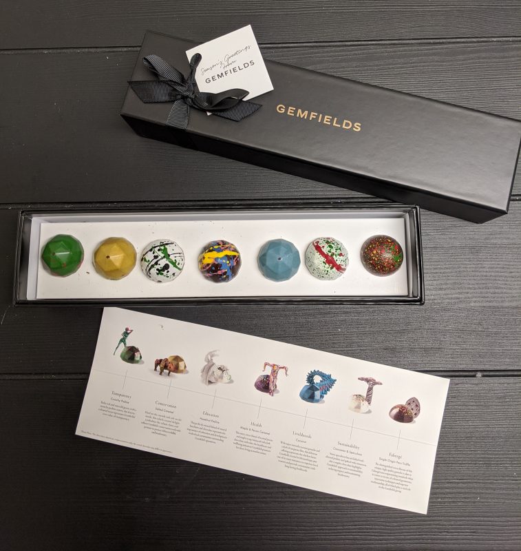 The wonderful people at  @GemfieldsLtd  sent us some chocolates that were almost too pretty to eat. Almost. Thanks guys!