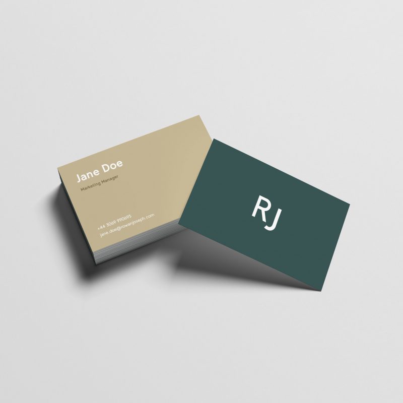 Logo and business card concept for Rowan Joseph. Keep your eyes peeled for their new site, coming early 2020.