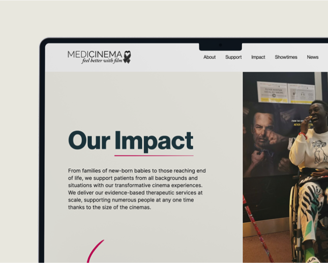 Design mockup of 'Our Impact Page'