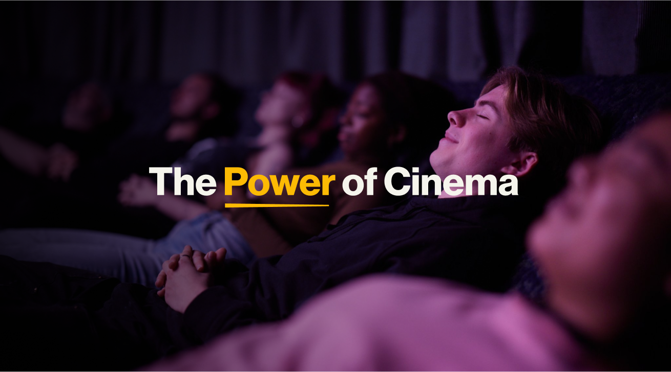 A design mockup with the text on saying 'The Power of Cinema'. 