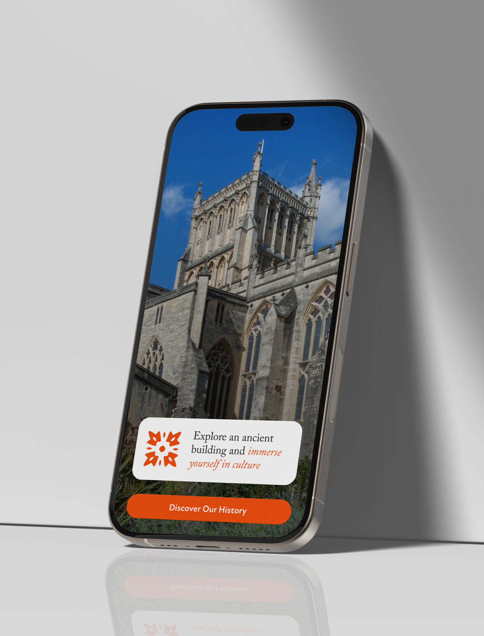 An image of Bristol Cathedral on a mobile device