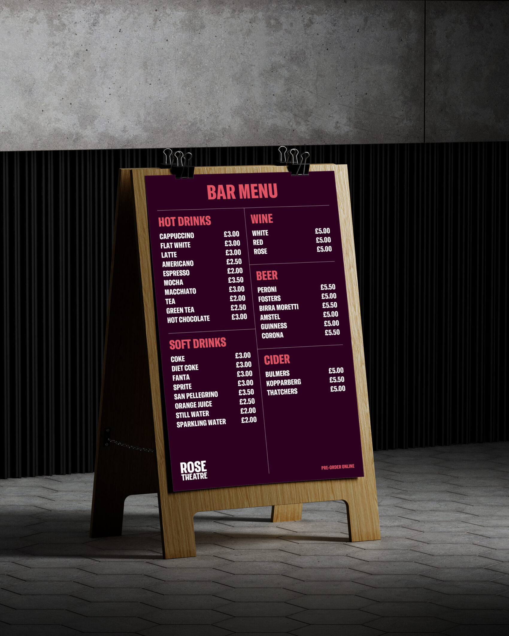 Rose Bar Menu