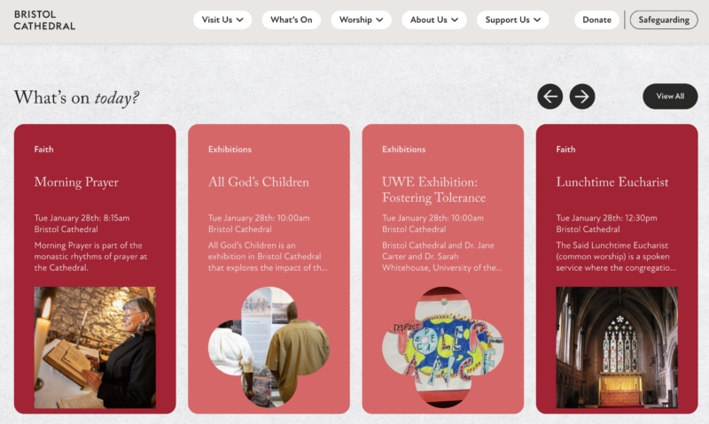 Bristol Cathedral Website Events Feed