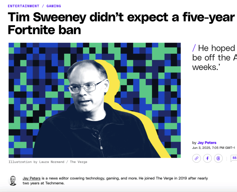Author bylines on The Verge