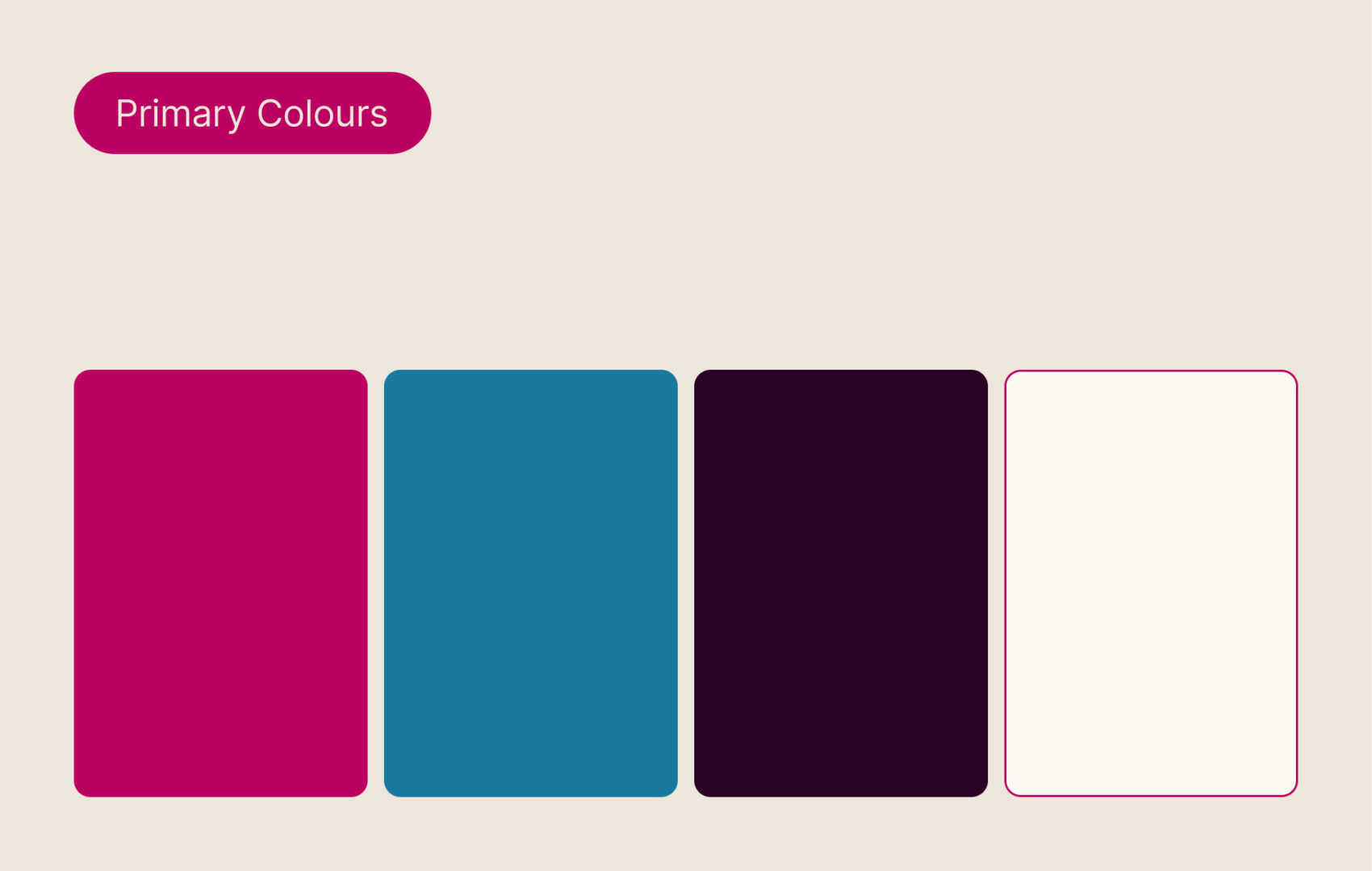 Color palette swatches showing primary brand colors for Lyric Stage Boston website design.